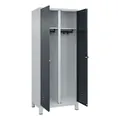 Produktbild von C+P - Schwarz-Weiß-Spind Classic PLUS, Füße, 2 Abteile, 1950x800x500mm, 7035/70