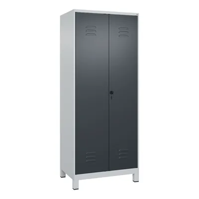 Produktbild von C+P - Schwarz-Weiß-Spind Classic PLUS, Füße, 2 Abteile, 1950x800x500mm, 7035/70