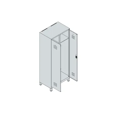 Produktbild von C+P - Schwarz-Weiß-Spind Classic PLUS, Füße, 2 Abteile, 1950x800x500mm, 7035/70