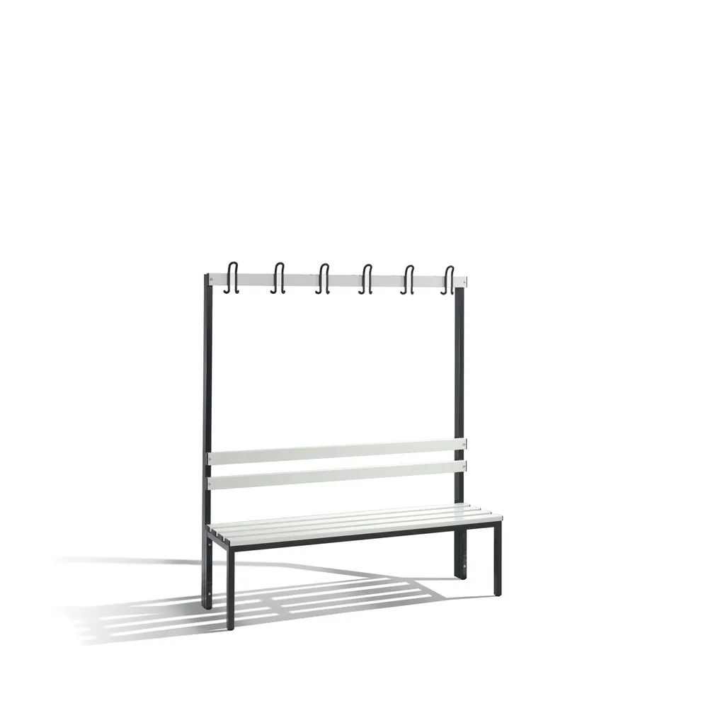 CP Garderobenbank einseitig Basic, H1650xB1500xT400mm, 7021 Produktbild img1 L