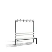 CP Garderobenbank einseitig Basic, H1650xB1500xT400mm, 7021 Produktbild