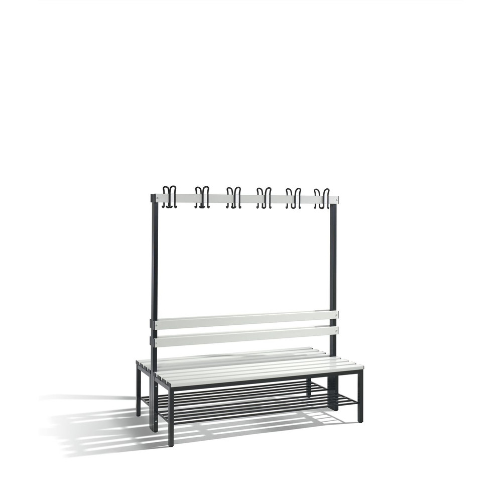 C+P Garderobenbank doppelseitig Basic, H1650xB1500xT750mm, 7021 Produktbild img1 L
