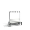 C+P Garderobenbank doppelseitig Basic, H1650xB1500xT750mm, 7021 Produktbild