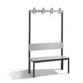 CP Garderobenbank mit Rückenlehne, Basic Plus, H1650xB1000xT407mm, 7021 Produktbild