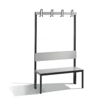 CP Garderobenbank mit Rückenlehne, Basic Plus, H1650xB1000xT407mm, 7021 Produktbild