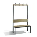 CP Garderobenbank mit Rückenlehne, Basic Plus, H1650xB1000xT407mm, 7021 Produktbild