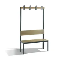 CP Garderobenbank mit Rückenlehne, Basic Plus, H1650xB1000xT407mm, 7021 Produktbild