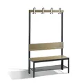 CP Garderobenbank mit Rückenlehne, Basic Plus, H1650xB1000xT407mm, 7021 Produktbild img1 S