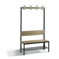 CP Garderobenbank mit Rückenlehne, Basic Plus, H1650xB1000xT407mm, 7021 Produktbild
