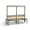 CP Doppelseitige Garderobenbank mit Rückenlehne, Basic Plus, H1650xB1960xT760mm Produktbild