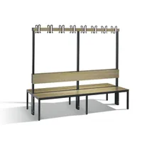 CP Doppelseitige Garderobenbank mit Rückenlehne, Basic Plus, H1650xB1960xT760mm Produktbild
