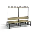 CP Doppelseitige Garderobenbank mit Rückenlehne, Basic Plus, H1650xB1960xT760mm Produktbild
