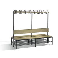 CP Doppelseitige Garderobenbank mit Rückenlehne, Basic Plus, H1650xB1960xT760mm Produktbild