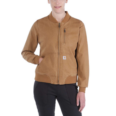 Produktbild von carhartt® - Damen Bomberjacke, Stretchleinen CRAWFORD BOMBER JACKET, braun, Grö