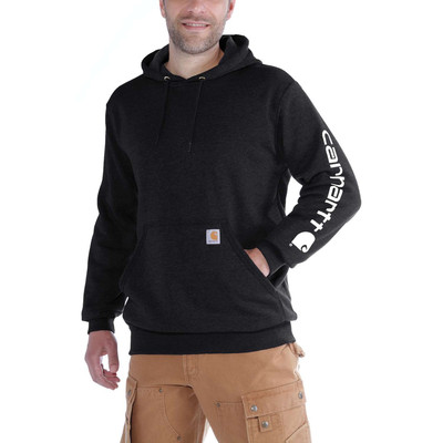 Carhartt Herren Kapuzensweater Sleeve Logo Hooded Sweatshirt, Schwarz, Größe Xxl