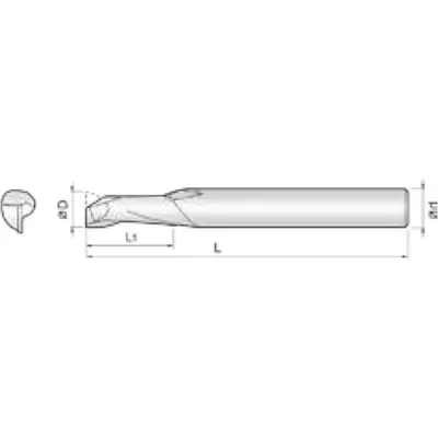 Produktbild von COGO Tools - Einzahnfräser Helix 30° 5mm 1NEM050200S06