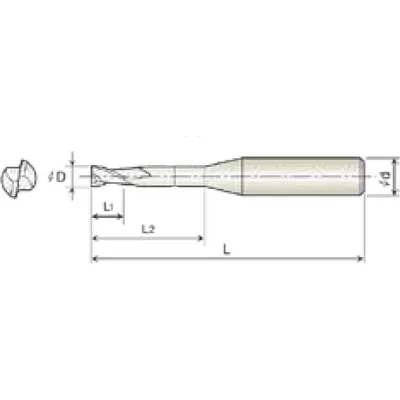 Produktbild von COGO Tools - VHM Schaftfräser scharfkant Helix 30° TISIN-S Beschichtung 3mm 4BR