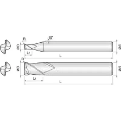 Produktbild von COGO Tools - VHM Eckradiusfräser Helix 30° TISIN Beschichtung 4XR0,3mm 4CNR0400