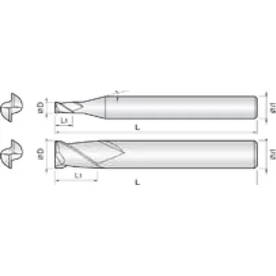 Produktbild von COGO Tools - VHM Schaftfräser für generelle Anwendung Helix 35° AICrN 5,5mm 2HG