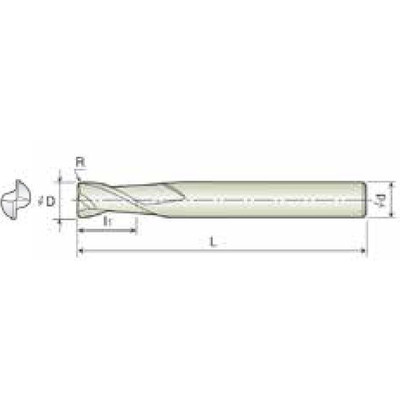 Produktbild von COGO Tools - VHM Eckradiusfräser Helix 30° TISIN Beschichtung 5XR0,3mm 2KNR0500