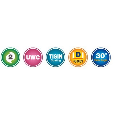 Produktbild von COGO Tools - VHM Schaftfräser scharfkant Helix 30° TISIN Beschichtung 4mm 2KRE0