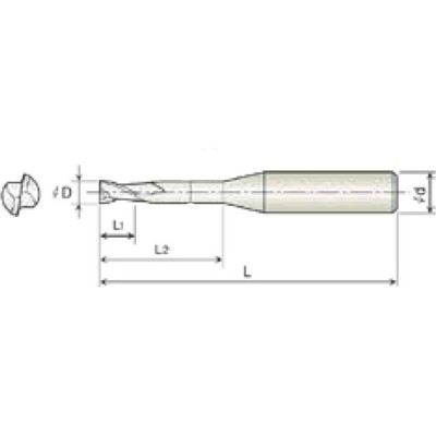Produktbild von COGO Tools - VHM Schaftfräser scharfkant Helix 30° TISIN Beschichtung 4mm 2KRE0