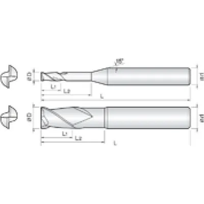 Produktbild von COGO Tools - VHM Schaftfräser G-TAC beschichtet Helix 30° 2mm 2LRE020060S04