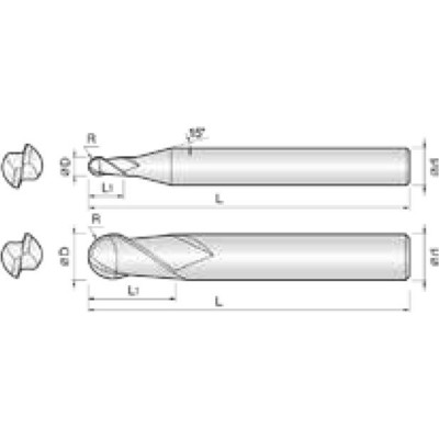 Produktbild von COGO Tools - VHM Kugelfräser High Speed Helix 30° TISIN 7RX14mm 2SCB140240S14