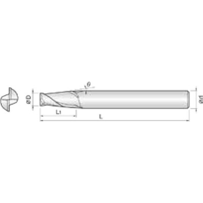 Produktbild von COGO Tools - VHM Gesenkfräser konisch Helix 30° TISIN Beschichtung 4mm 2TEM0400