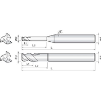 Produktbild von COGO Tools - VHM Kugelfräser G-TAG beschichtet Helix 45° 1,5mm 3LHE015045S04
