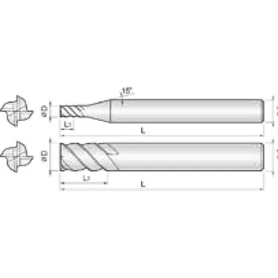 Produktbild von COGO Tools - VHM Schaftfräser High Speed Helix 45° TISIN 10mm 6SEM100450S10