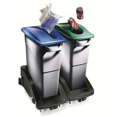 Rubbermaid Wertstoffsammler Aus Polyethylen (Pe), 60 Liter Volumen, Grau