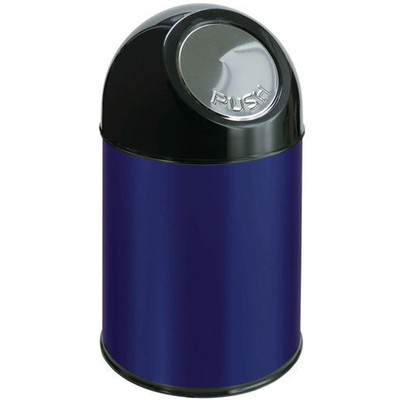 Nobrand Push-Abfallbehälter Aus Stahl, 40 Liter Volumen, Blau