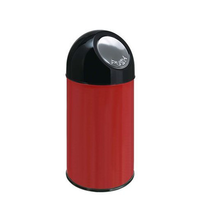Nobrand Push-Abfallbehälter Aus Stahl, 40 Liter Volumen, Rot
