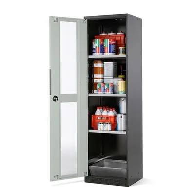 Produktbild von asecos® - asecos Chemikalienschrank Systema CS-53LG, Korpus anthrazit, grau, 3 