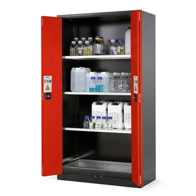 Produktbild von asecos® - asecos Chemikalienschrank Systema CS-103F, Korpus anthrazit, rot, 3 E
