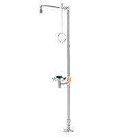 Produktbild von NOBRAND - Körperdusche mit Augendusche mit Auffangbecken, Edelstahl, Bodenmonta