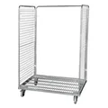 Produktbild von NOBRAND - Stahlrollbehälter, 2 Drahtgitterwände, 800 x 1200 x 1820 mm, Feststel