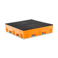 Produktbild von DENIOS base-line - Auffangwanne base-line aus Polyethylen (PE) für 4 Fässer, mi
