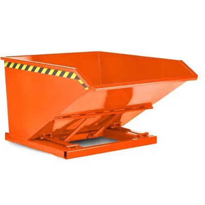 Produktbild von NOBRAND - Schüttgut-Kippbehälter aus Stahl, 750 Liter Volumen, orange