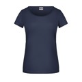 Produktbild von James & Nicholson - Damen T-Shirt Rollsaum 8001, navy-blau, Größe L
