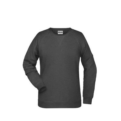 Produktbild von James & Nicholson - Damen Raglan Sweatshirt 8021, schwarz hether, Größe M
