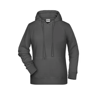 Produktbild von James & Nicholson - Damen Kapuzensweatshirt 8023, graphit, Größe M