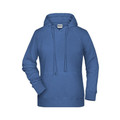 Produktbild von James & Nicholson - Damen Kapuzensweatshirt 8023, hell-denim-melange, Größe S