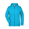 Produktbild von James & Nicholson - Damen Hoody Sweatjacke 8025, türkis, Größe 3XL