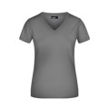 Produktbild von James & Nicholson - Damen V-T-Shirt JN004, mittelgrau, Größe L