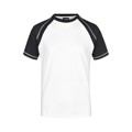 Produktbild von James & Nicholson - Herren Raglan T-Shirt JN010, weiß/schwarz, Größe L