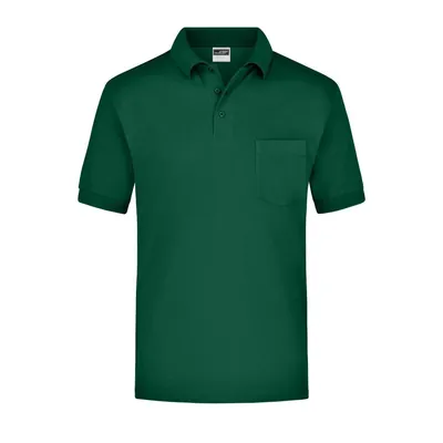 Produktbild von James & Nicholson - Kurzarm Poloshirt mit Brusttasche JN026, dunkelgrün, Größe 