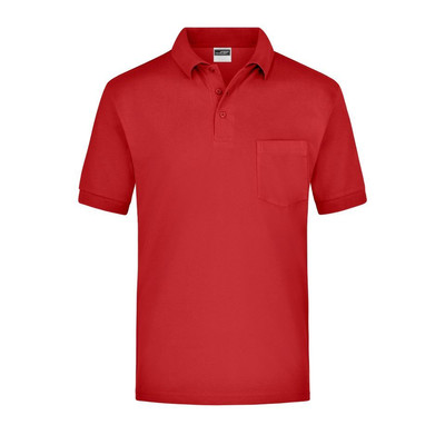 Produktbild von James & Nicholson - Kurzarm Poloshirt mit Brusttasche JN026, rot, Größe M
