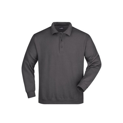 Produktbild von James & Nicholson - Polo Sweatshirt JN041, carbon, Größe XL